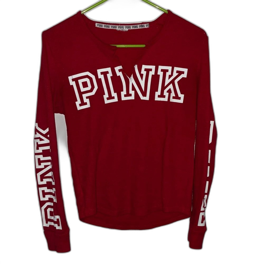 Victoria’s Secret PINK Logo Sweatshirt – Maroon, Size XS/S